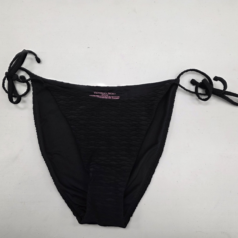 Victoria's Secret Black Textured Bikini Bottom
